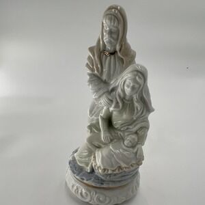 Porcelain Nativity Scene Music Box Figurine Decorative Collectible Wind-Up Base